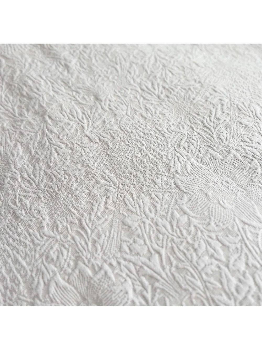 Morris & Co Jacquard Bird Floral Damask Texture Cotton Duvet QUEEN Cover Beige
